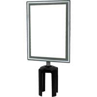 Porte-enseigne vertical robuste avec adaptateur pour poteaux Tensabarrier, Chrome poli Absolute Business Supply