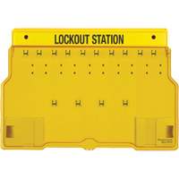 Poste de cadenassage trilingue recouvert, Cadenas Aucune, Capacit&eacute; de 10, Cadenas Non compris Absolute Business Supply