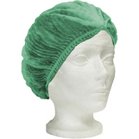Ronco Care Pleated Bouffant Cap, Polypropylene, 21", Green Absolute Business Supply