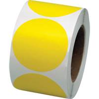 Coloured Marking Dots, Circle, 3" L x 3" W, Yellow, Vinyl Absolute Business Supply