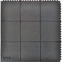 Tapis antifatigue &agrave; imbrication Cushion-Ease, Rugueux, 3' x 3' x 3/4", Noir, Caoutchouc naturel Absolute Business Supply