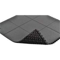 Tapis antifatigue &agrave; imbrication Cushion-Ease, Rugueux, 3' x 3' x 3/4", Noir, Caoutchouc naturel Absolute Business Supply