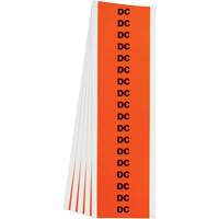 "DC" Conduit & Voltage Labels, 1/2" x 2-1/4", Cloth/Vinyl, English Absolute Business Supply
