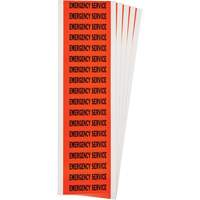 "Emergency Service" Conduit & Voltage Labels, 1/2" x 2-1/4", Cloth/Vinyl, English Absolute Business Supply