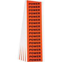 "Power" Conduit & Voltage Labels, 1/2" x 2-1/4", Cloth/Vinyl, English Absolute Business Supply