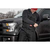 GridIron Regular Length Zip-To-Thigh Bib Overall, Men's, Large, Black Absolute Business Supply