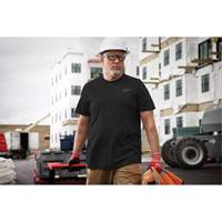 Hybrid Work Tee Shirt, Men's, Small, Black Absolute Business Supply
