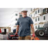 Hybrid Work Tee Shirt, Men's, Small, Blue Absolute Business Supply