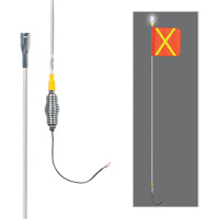 Tiges de s&eacute;curit&eacute; tout-temps de s&eacute;rie lourde avec lumi&egrave;re DEL constante Safety Whip, Fixation Ressort, Hauteur 10', Orange avec X r&eacute;fl&eacute;chissant Absolute Business Supply
