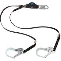 Anti-Corrosion Energy Absorbing Lanyard, 6', Rebar Hook Center, Snap Hook Leg Ends, Polyester Absolute Business Supply