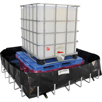 Berme de confinement des d&eacute;versements Ultra-IBC Berm, Capacit&eacute; 400 gal. US, 6' la x 6' lo x 18" h, Support en L Absolute Business Supply