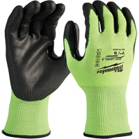 High-Visibility Cut-Resistant Gloves, Size Small, 15 Gauge, Nitrile/Polyurethane Coated, Polyethylene Shell, ANSI/ISEA 105 Level 3 Absolute Business Supply