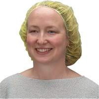 Bouffant Caps, Polypropylene, 21", Yellow Absolute Business Supply