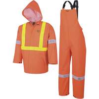 R85 Ensemble imperm&eacute;able de s&eacute;curit&eacute; 3 pi&egrave;ces ignifuge Element FR, Petit, Orange haute visibilit&eacute; Absolute Business Supply