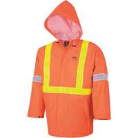 R85 Ensemble imperm&eacute;able de s&eacute;curit&eacute; 3 pi&egrave;ces ignifuge Element FR, Petit, Orange haute visibilit&eacute; Absolute Business Supply