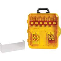 Station de cadenassage avec cadenas de s&eacute;curit&eacute; en nylon &agrave; cl&eacute;s diff&eacute;rentes, Cadenas Plastique, Capacit&eacute; de 6, Cadenas Compris Absolute Business Supply