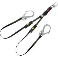 V-Series Welding Energy Absorbing Lanyard, 6', Rebar Hook Center, Snap Hook Leg Ends, Kevlar&reg;/Metal/Nylon Absolute Business Supply