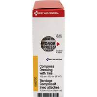 SmartCompliance&reg; Refill Compress Pressure Bandage with Ties, 4" L x 4" W Absolute Business Supply
