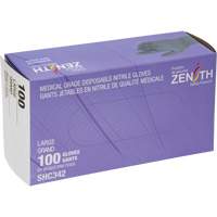 Medical Grade Disposable Gloves, Large, Nitrile, 6-mil, Powder-Free, Black, Class 2 Absolute Business Supply