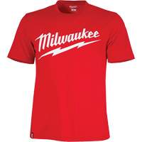 Heavy-Duty Short-Sleeved T-Shirt with Milwaukee&reg; Logo, Men's, Small, Red Absolute Business Supply