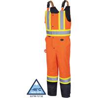 5040BB Waterproof Quilted Bib Pants, Polyester, X-Small, Black/High Visibility Orange Absolute Business Supply