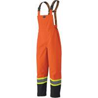 5404 300D Trilobal Ripstop Waterproof Bib Pants, Polyester, Small, Black/High Visibility Orange Absolute Business Supply