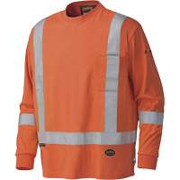 339SFA Chemise de s&eacute;curit&eacute; &agrave; manches longues ignifuge, Petit, Orange haute visibilit&eacute; Absolute Business Supply