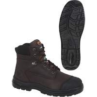 1026 Brown 6" Work Boots, Leather, Steel Toe, Size 10 Absolute Business Supply