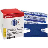 Knuckle Blue Detectable Bandages, Knuckle, Fabric Metal Detectable, Sterile Absolute Business Supply