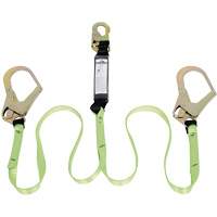 SA-54022-6 Shock Absorbing Lanyard, 6', Rebar Hook Center, Snap Hook Leg Ends, Polyester Absolute Business Supply