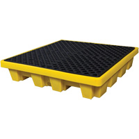 Ultra-Spill Pallet emboitable, 4 barils, Capacit&eacute; de d&eacute;versement 66 gal. US, 51" x 51" x 10" Absolute Business Supply