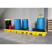 Ultra-Spill Pallet emboitable, 4 barils, Capacit&eacute; de d&eacute;versement 66 gal. US, 51" x 51" x 10" Absolute Business Supply