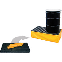 Ultra-Spill Pallet flexible, 2 barils, Capacit&eacute; de d&eacute;versement 66 gal. US, 48" x 24" x 14" Absolute Business Supply