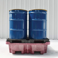 Palette de d&eacute;versement Ultra-Spill King, 4 barils, Capacit&eacute; de d&eacute;versement 85 gal. US, 51" x 51" x 17,5" Absolute Business Supply