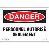 "Personnel autoris&eacute; seulement" Sign, 7" x 10", Plastic, French Absolute Business Supply