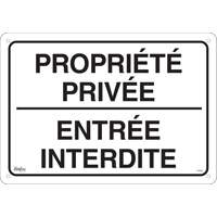 "Propri&eacute;t&eacute; priv&eacute;e" Sign, 14" x 20", Aluminum, French Absolute Business Supply
