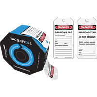 &eacute;tiquettes de danger pour barricade, Papier cartonn&eacute;, 3" la x 6-1/4" h, Anglais Absolute Business Supply