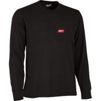 Gridiron Long-Sleeved Pocket-T-Shirt, Men's, Small, Black Absolute Business Supply