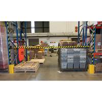 Barri&egrave;re murale magn&eacute;tique avec bande magn&eacute;tique, Plastique, Fixation magn&eacute;tique, 15', Ruban Noir et jaune Absolute Business Supply
