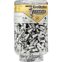 Recharge de bouchons d'oreilles Zebra pour distributeurs de bouchons d'oreilles EcoStation, Vrac - Contenant Absolute Business Supply