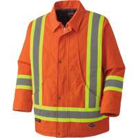 5537A Parka de s&eacute;curit&eacute; matelass&eacute; en canevas de coton, Orange haute visibilit&eacute;, Petit Absolute Business Supply