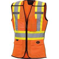 486 Women's High-Visibility Safety Tear-Away Vest, High Visibility Orange, X-Small, Polyester Absolute Business Supply