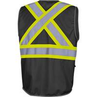 6959BK Veste de s&eacute;curit&eacute; haute visibilit&eacute; en tricot chaîne avec fermeture &agrave; glissi&egrave;re, Noir, T-petit, Polyester Absolute Business Supply