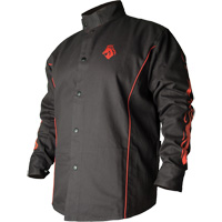 Veste de soudage BSX ignifuge profil&eacute;, Coton, Petit, Noir Absolute Business Supply