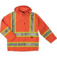 Ripstop Safety Rain Jacket, Polyester, X-Small, High Visibility Orange Absolute Business Supply