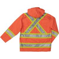 Ripstop Safety Rain Jacket, Polyester, X-Small, High Visibility Orange Absolute Business Supply