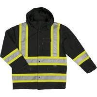 Ripstop Safety Rain Jacket, Polyester, X-Small, Black Absolute Business Supply