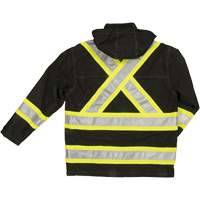 Ripstop Safety Rain Jacket, Polyester, X-Small, Black Absolute Business Supply