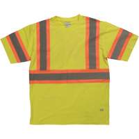 Chemise de s&eacute;curit&eacute; &agrave; manches courtes, Coton, T-petit, Jaune lime haute visibilit&eacute; Absolute Business Supply