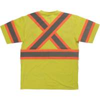 Chemise de s&eacute;curit&eacute; &agrave; manches courtes, Coton, T-petit, Jaune lime haute visibilit&eacute; Absolute Business Supply